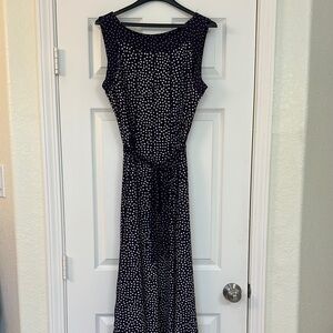 Perceptions Navy and White Polka Dot Maxi Dress